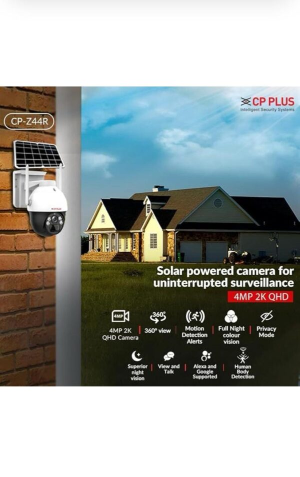 CP PLUS CP-Z44R 4MP 4G Solar Panel and 18000maH Battary, Pan Tilt Zoom, Water Proof, Security Camera